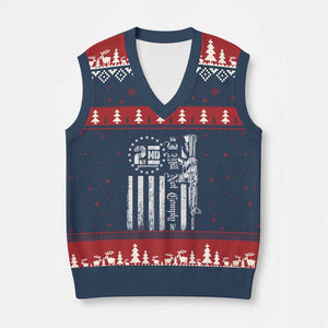2nd Amendment I Will Not Comply V-Neck Knit Sweater Vest AR15 Pro-Gun Rights American Flag - Print Your Wear