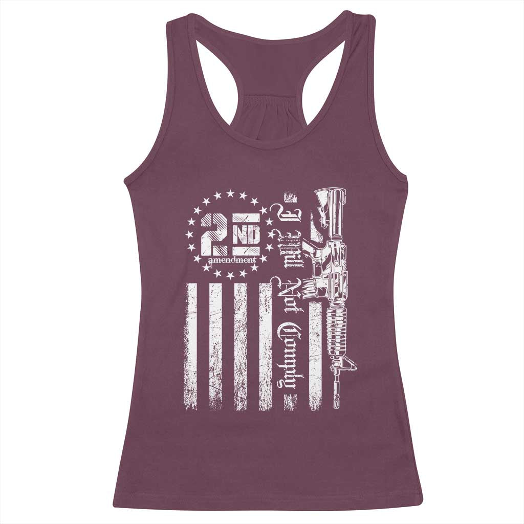 2nd Amendment I Will Not Comply Racerback Tank Top AR15 Pro-Gun Rights American Flag TS11 Maroon Print Your Wear