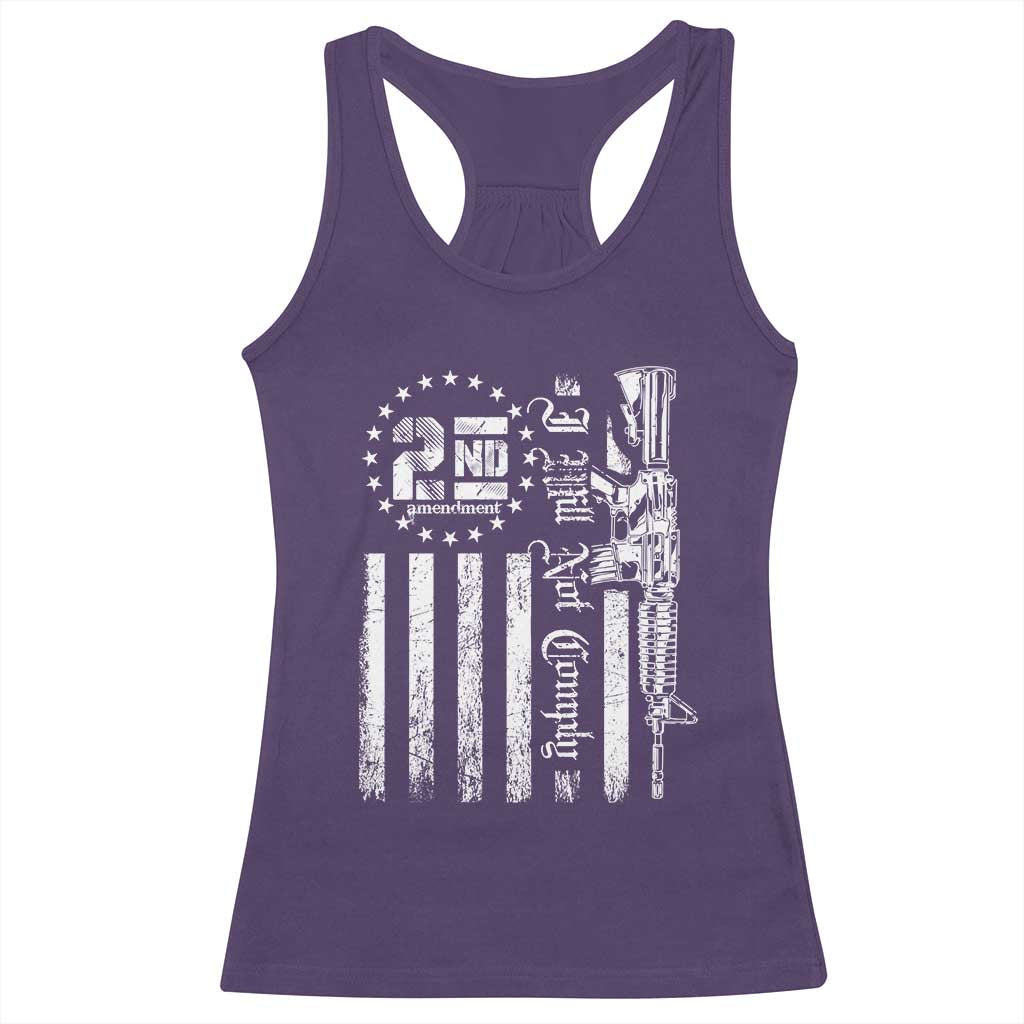 2nd Amendment I Will Not Comply Racerback Tank Top AR15 Pro-Gun Rights American Flag TS11 Purple Print Your Wear