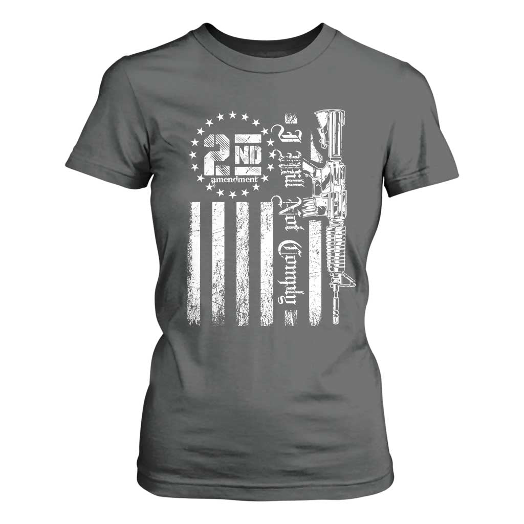 2nd Amendment I Will Not Comply T Shirt For Women AR15 Pro-Gun Rights American Flag TS11 Dark Heather Print Your Wear
