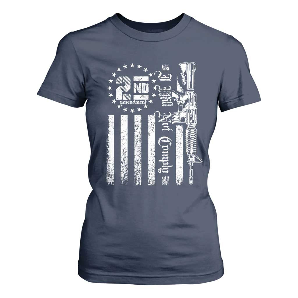 2nd Amendment I Will Not Comply T Shirt For Women AR15 Pro-Gun Rights American Flag TS11 Navy Print Your Wear