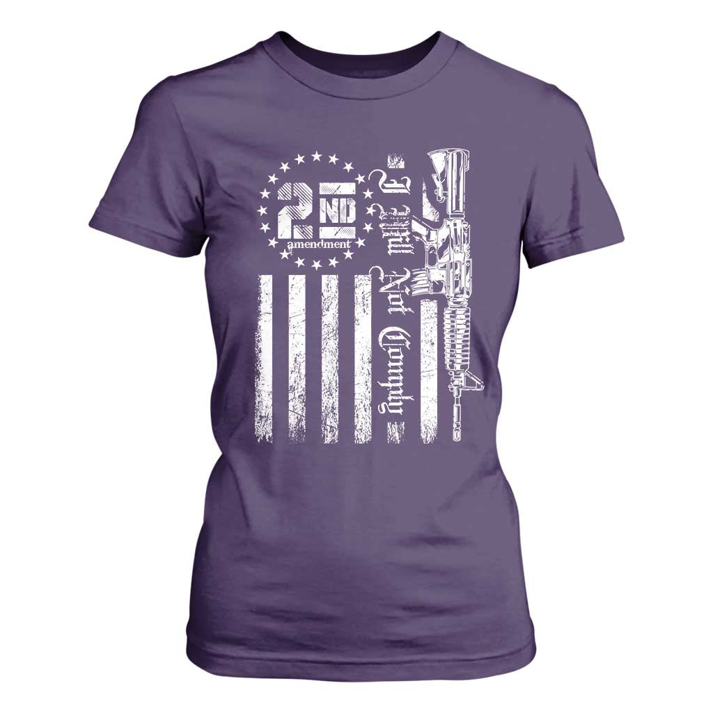 2nd Amendment I Will Not Comply T Shirt For Women AR15 Pro-Gun Rights American Flag TS11 Purple Print Your Wear