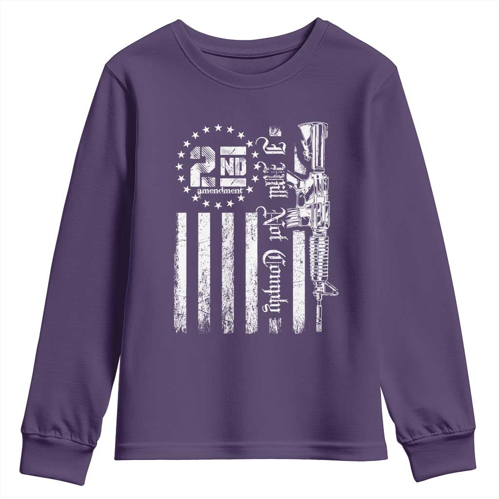 2nd Amendment I Will Not Comply Youth Sweatshirt AR15 Pro-Gun Rights American Flag TS11 Purple Print Your Wear