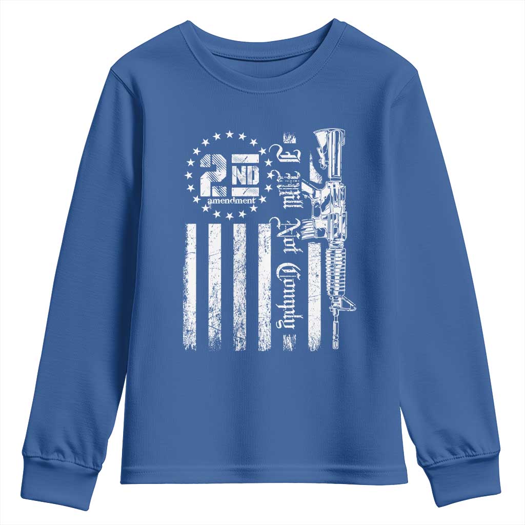 2nd Amendment I Will Not Comply Youth Sweatshirt AR15 Pro-Gun Rights American Flag TS11 Royal Blue Print Your Wear