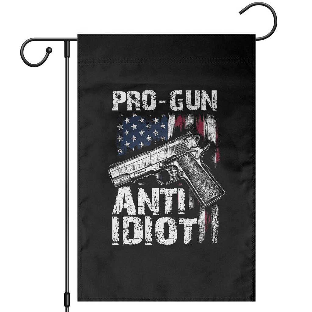 Pro Gun Anti Idiot Garden Flag Vintage American Flag 2nd Amendment TS11 Black Print Your Wear