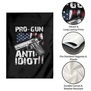 Pro Gun Anti Idiot Garden Flag Vintage American Flag 2nd Amendment TS11 Print Your Wear