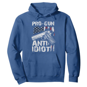 Pro Gun Anti Idiot Hoodie Vintage American Flag 2nd Amendment TS11 Royal Blue Print Your Wear