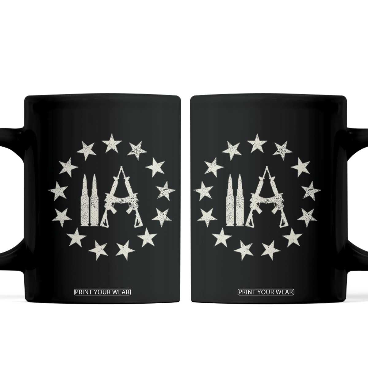 2nd Amendment AR15 Bullet Stars Patriotic Gun Rights Coffee Mug TS11 Black Print Your Wear
