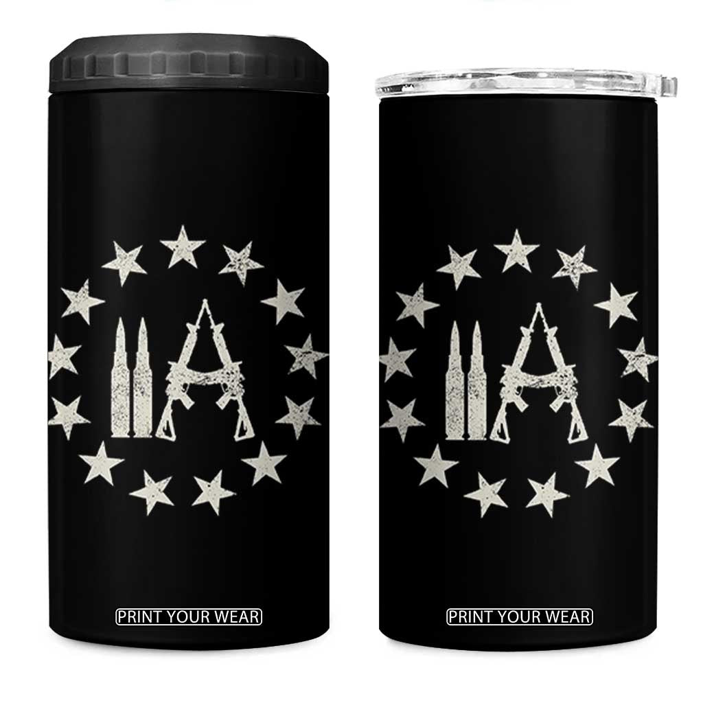 2nd Amendment AR15 Bullet Stars Patriotic Gun Rights 4 in 1 Can Cooler Tumbler TS11 One Size: 16 oz Black Print Your Wear