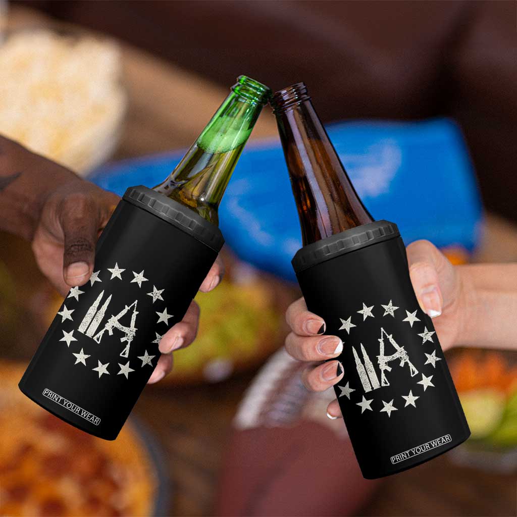 2nd Amendment AR15 Bullet Stars Patriotic Gun Rights 4 in 1 Can Cooler Tumbler TS11 Print Your Wear