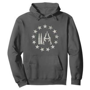2nd Amendment AR15 Bullet Stars Patriotic Gun Rights Hoodie TS11 Dark Heather Print Your Wear