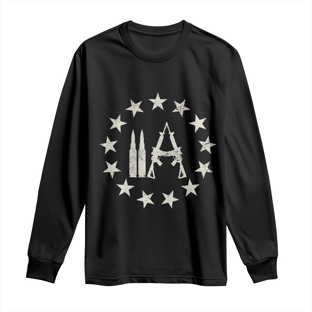2nd Amendment AR15 Bullet Stars Patriotic Gun Rights Long Sleeve Shirt TS11 Black Print Your Wear