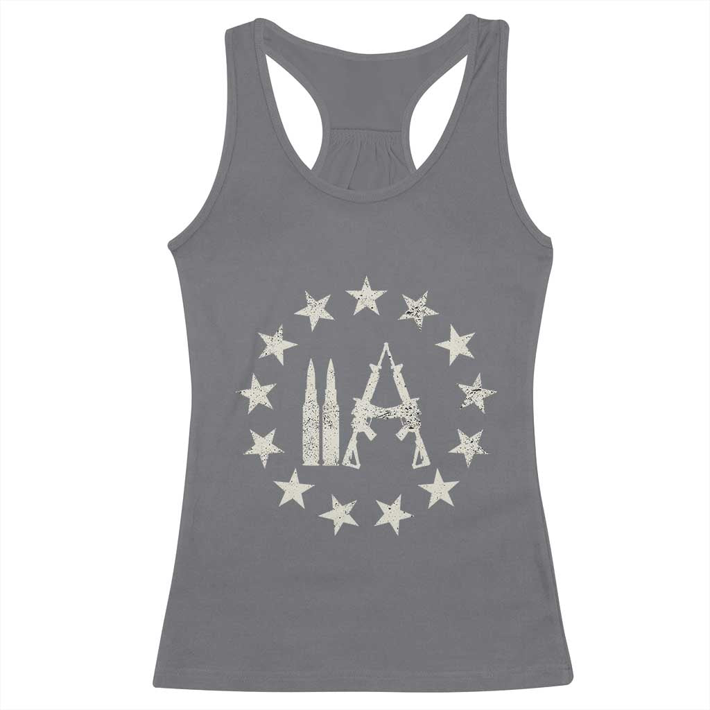 2nd Amendment AR15 Bullet Stars Patriotic Gun Rights Racerback Tank Top TS11 Charcoal Print Your Wear