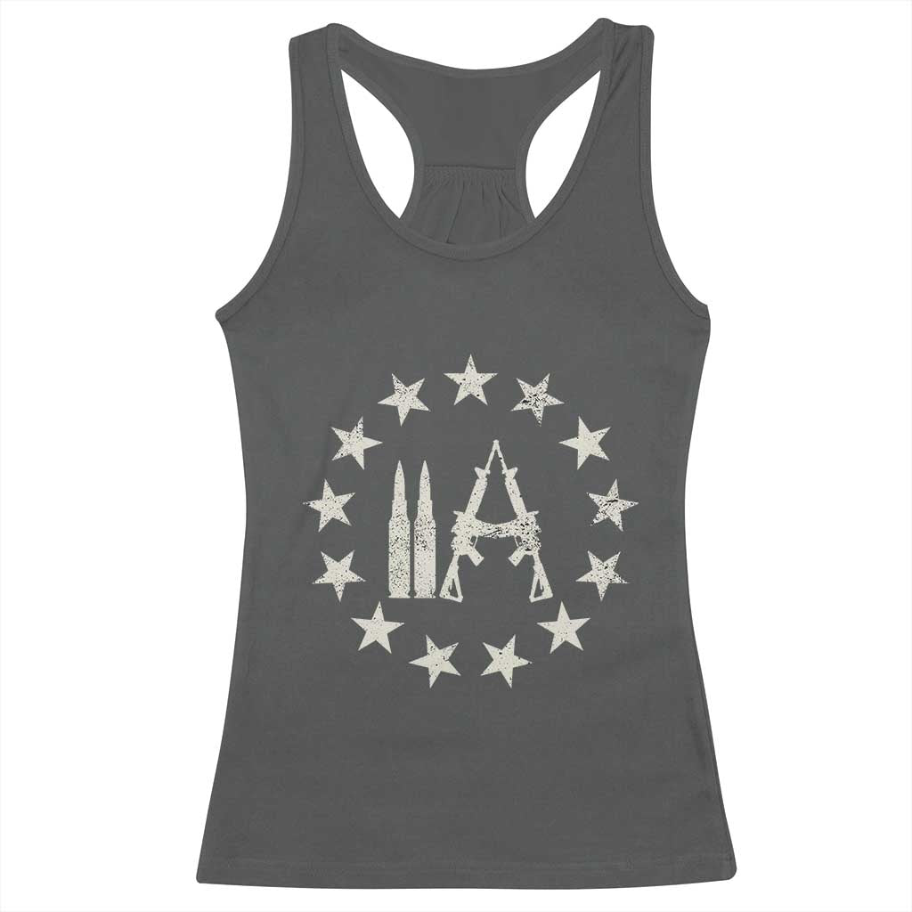 2nd Amendment AR15 Bullet Stars Patriotic Gun Rights Racerback Tank Top TS11 Dark Heather Print Your Wear