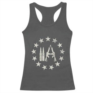 2nd Amendment AR15 Bullet Stars Patriotic Gun Rights Racerback Tank Top TS11 Dark Heather Print Your Wear