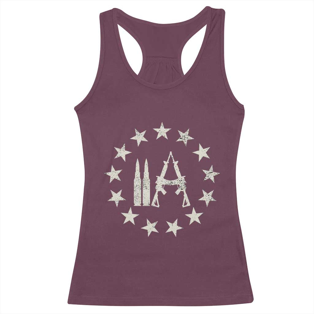 2nd Amendment AR15 Bullet Stars Patriotic Gun Rights Racerback Tank Top TS11 Maroon Print Your Wear