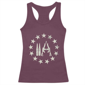 2nd Amendment AR15 Bullet Stars Patriotic Gun Rights Racerback Tank Top TS11 Maroon Print Your Wear