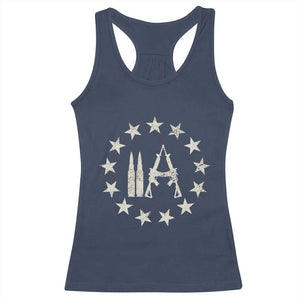 2nd Amendment AR15 Bullet Stars Patriotic Gun Rights Racerback Tank Top TS11 Navy Print Your Wear
