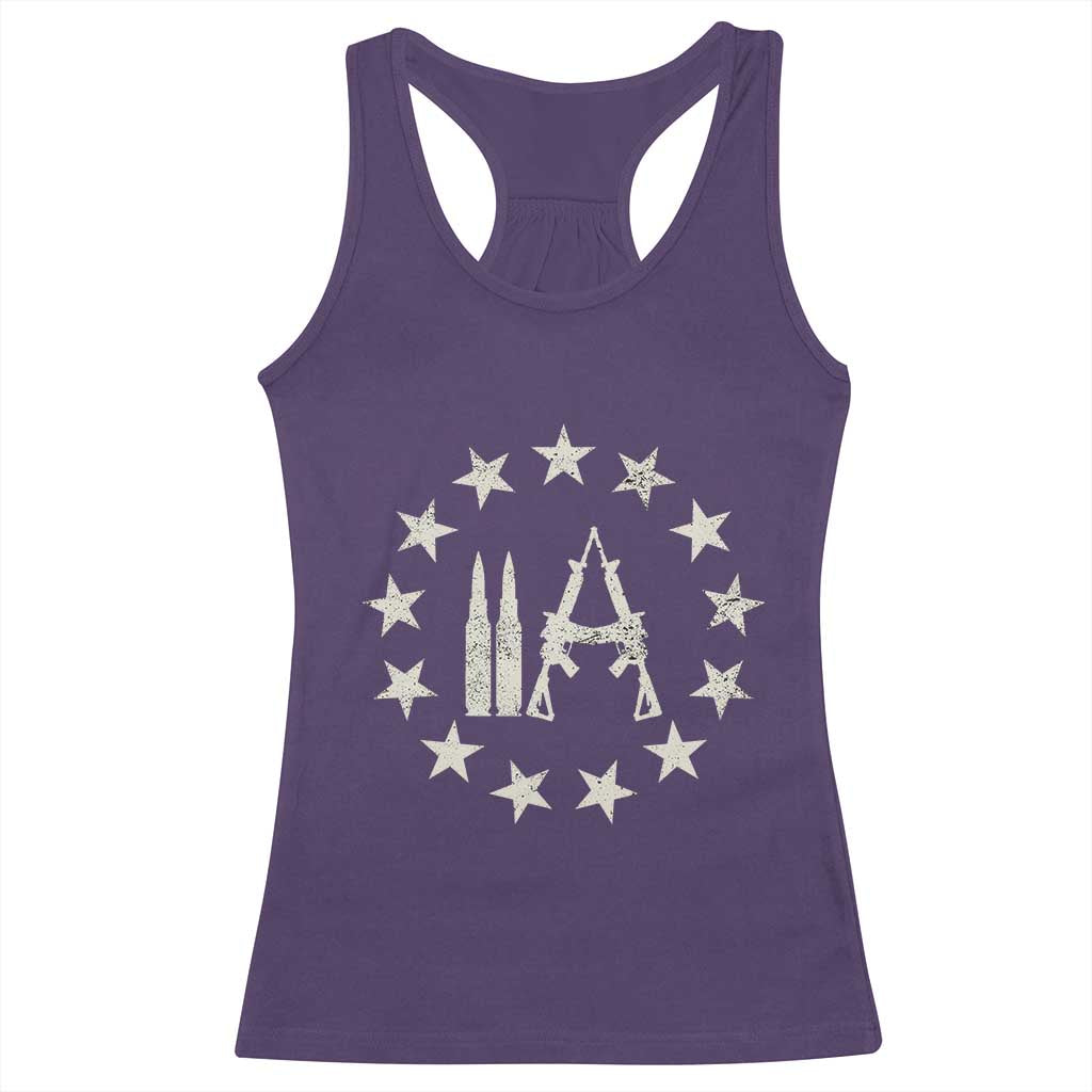 2nd Amendment AR15 Bullet Stars Patriotic Gun Rights Racerback Tank Top TS11 Purple Print Your Wear
