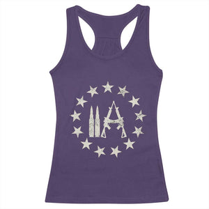 2nd Amendment AR15 Bullet Stars Patriotic Gun Rights Racerback Tank Top TS11 Purple Print Your Wear