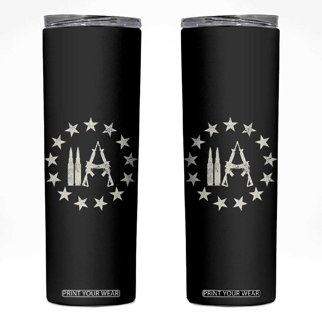 2nd Amendment AR15 Bullet Stars Patriotic Gun Rights Skinny Tumbler TS11 Black Print Your Wear