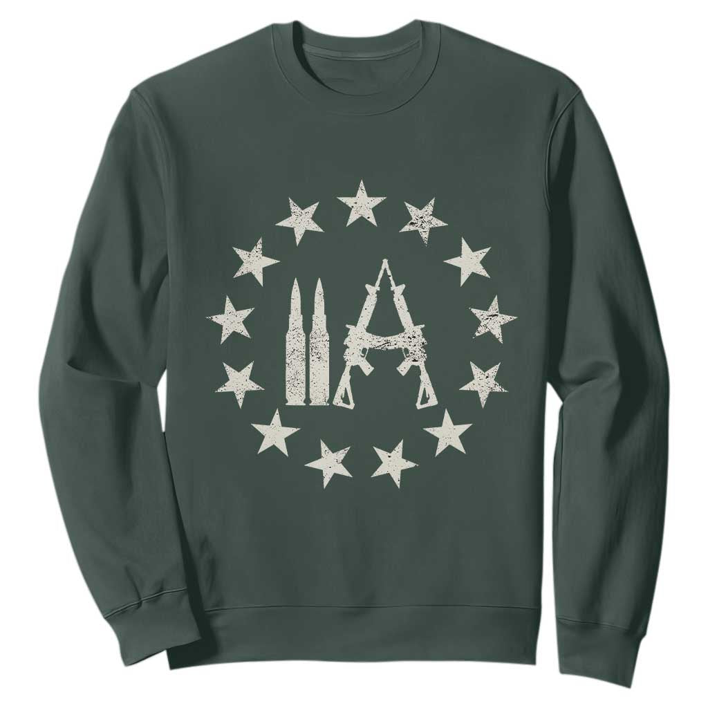 2nd Amendment AR15 Bullet Stars Patriotic Gun Rights Sweatshirt TS11 Dark Forest Green Print Your Wear