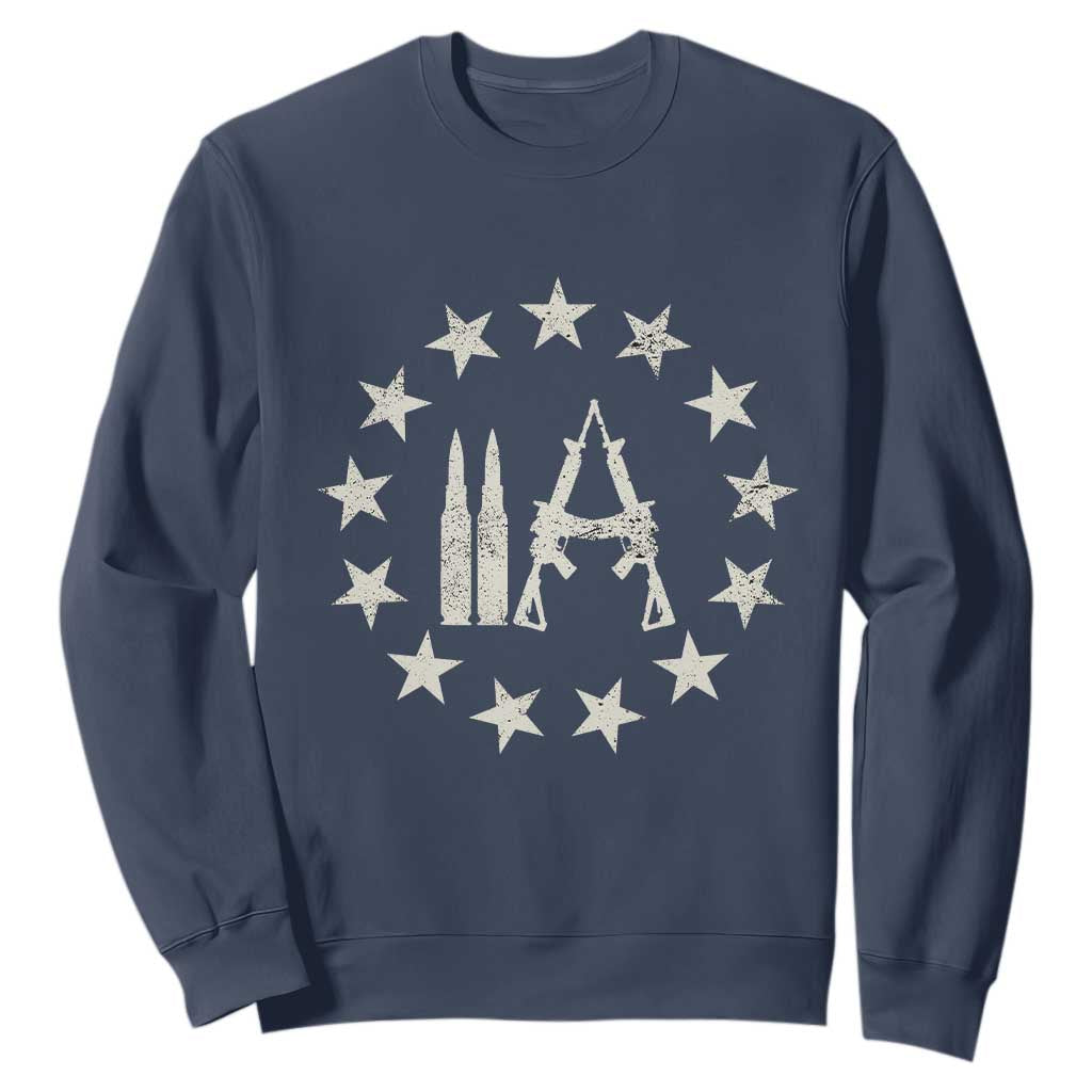 2nd Amendment AR15 Bullet Stars Patriotic Gun Rights Sweatshirt TS11 Navy Print Your Wear