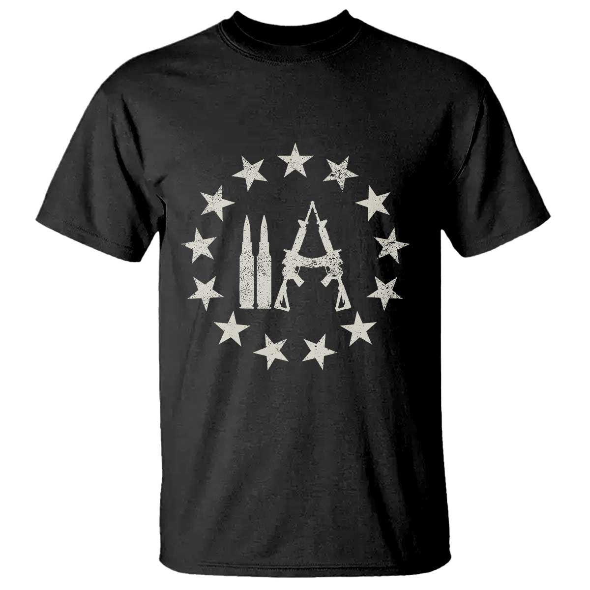 2nd Amendment AR15 Bullet Stars Patriotic Gun Rights T Shirt TS11 Black Print Your Wear