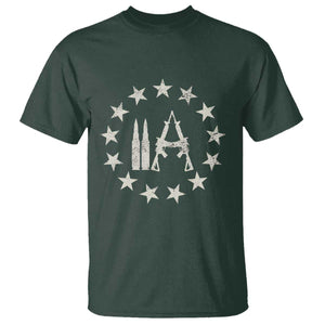 2nd Amendment AR15 Bullet Stars Patriotic Gun Rights T Shirt TS11 Dark Forest Green Print Your Wear