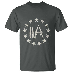 2nd Amendment AR15 Bullet Stars Patriotic Gun Rights T Shirt TS11 Dark Heather Print Your Wear