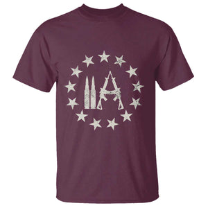 2nd Amendment AR15 Bullet Stars Patriotic Gun Rights T Shirt TS11 Maroon Print Your Wear