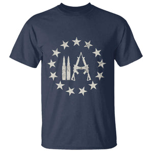 2nd Amendment AR15 Bullet Stars Patriotic Gun Rights T Shirt TS11 Navy Print Your Wear