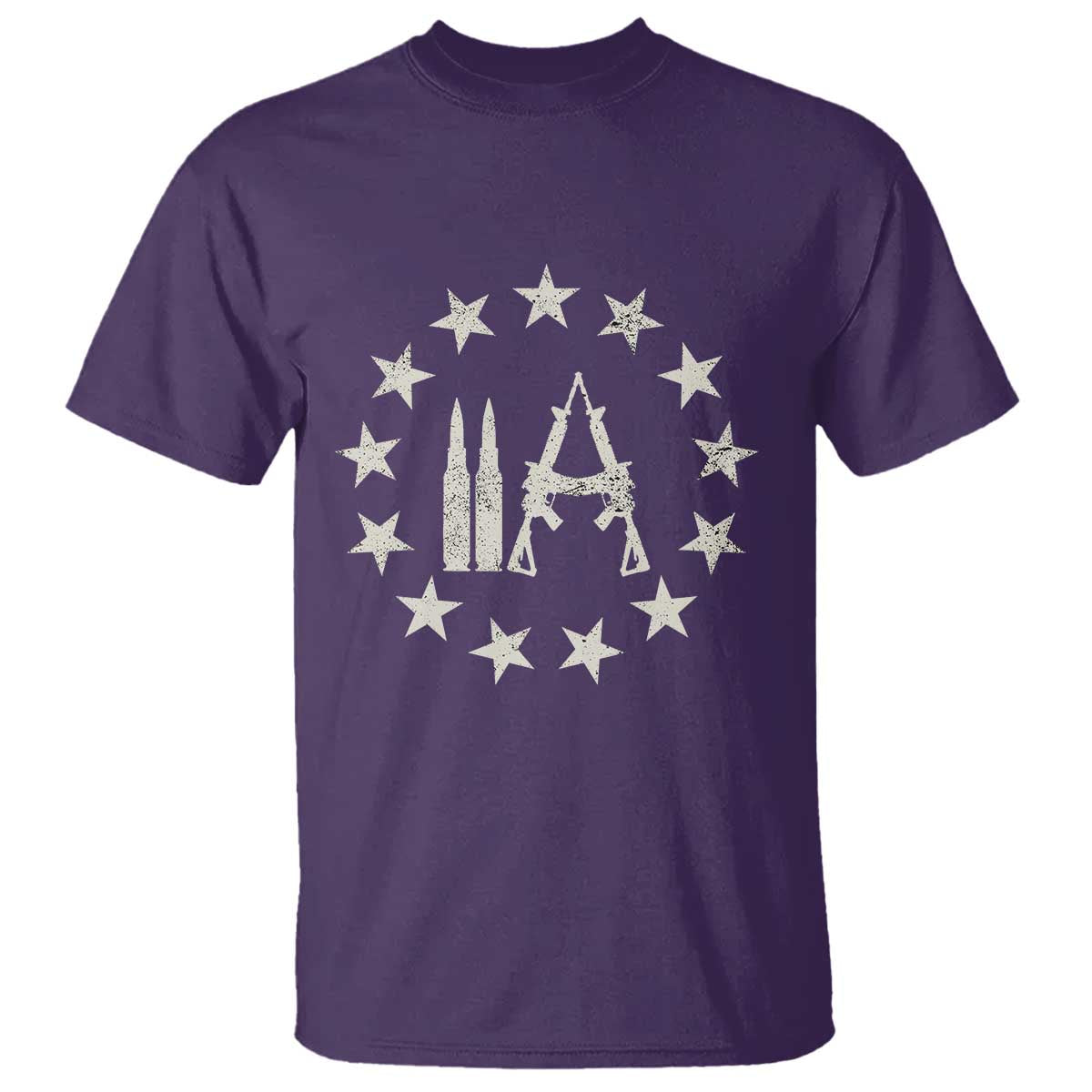 2nd Amendment AR15 Bullet Stars Patriotic Gun Rights T Shirt TS11 Purple Print Your Wear