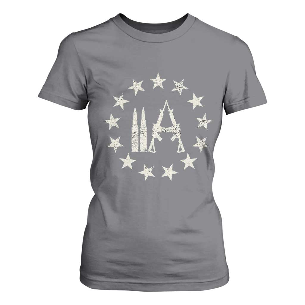 2nd Amendment AR15 Bullet Stars Patriotic Gun Rights T Shirt For Women TS11 Charcoal Print Your Wear