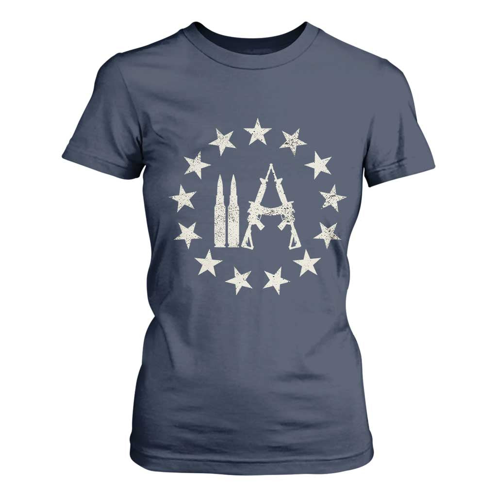 2nd Amendment AR15 Bullet Stars Patriotic Gun Rights T Shirt For Women TS11 Navy Print Your Wear