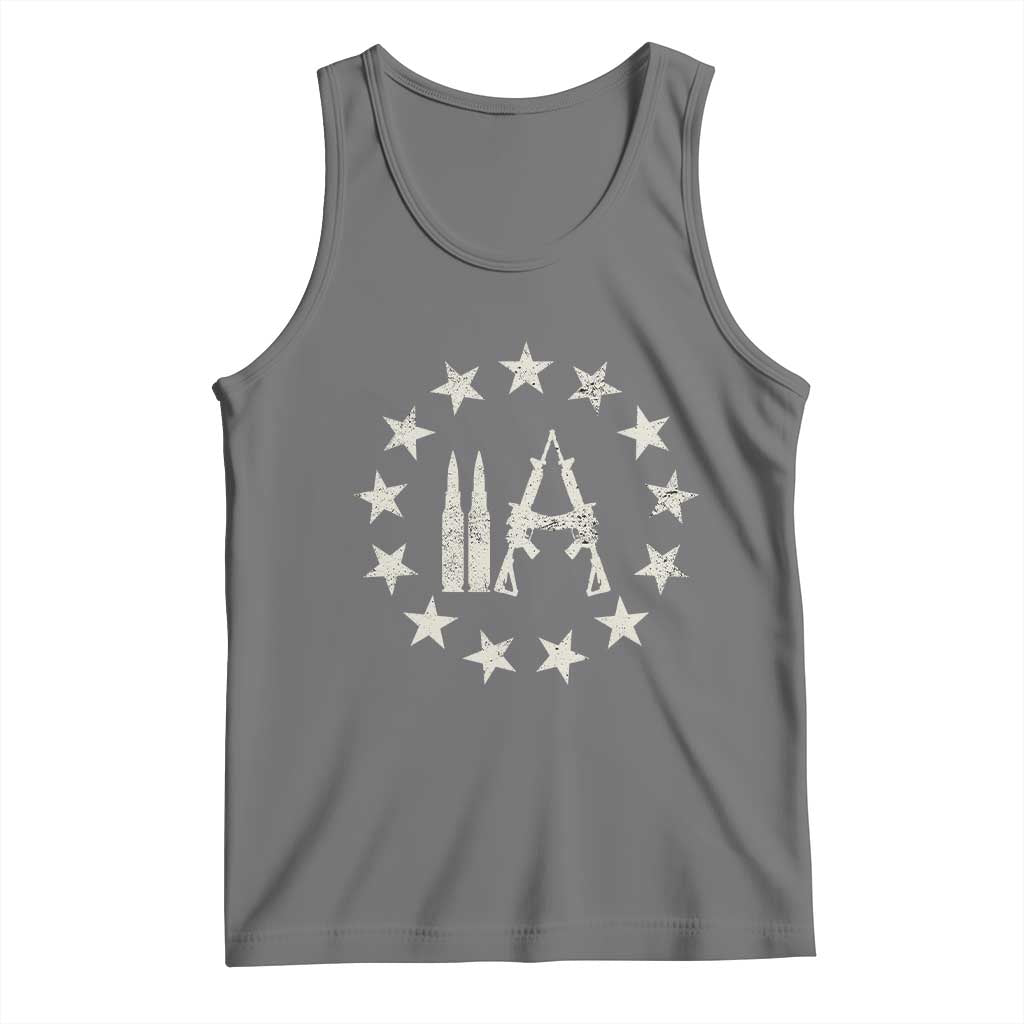 2nd Amendment AR15 Bullet Stars Patriotic Gun Rights Tank Top TS11 Black Heather Print Your Wear