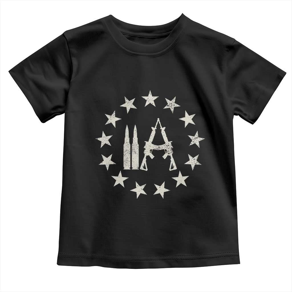 2nd Amendment AR15 Bullet Stars Patriotic Gun Rights Toddler T Shirt TS11 Black Print Your Wear