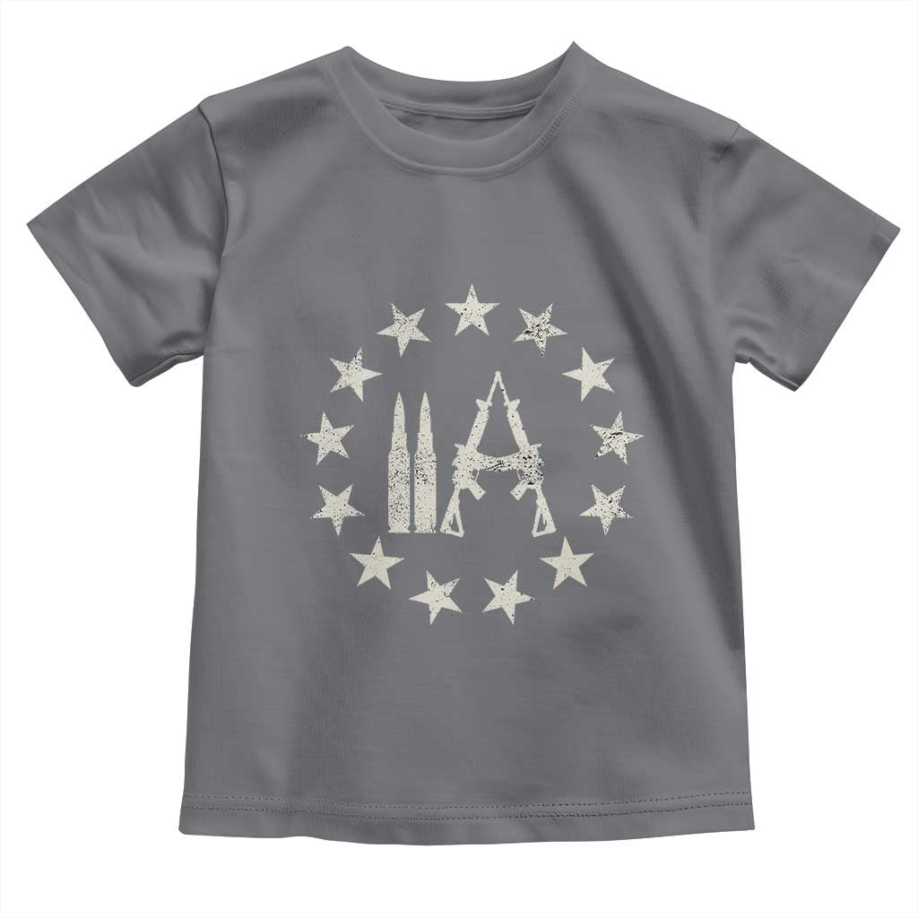 2nd Amendment AR15 Bullet Stars Patriotic Gun Rights Toddler T Shirt TS11 Charcoal Print Your Wear