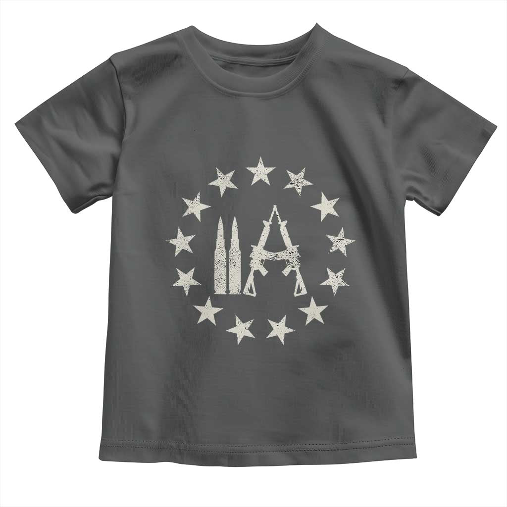 2nd Amendment AR15 Bullet Stars Patriotic Gun Rights Toddler T Shirt TS11 Dark Heather Print Your Wear