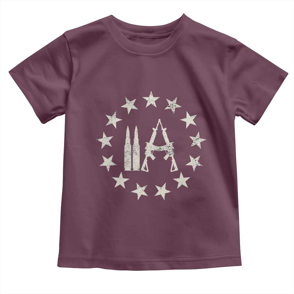 2nd Amendment AR15 Bullet Stars Patriotic Gun Rights Toddler T Shirt TS11 Maroon Print Your Wear