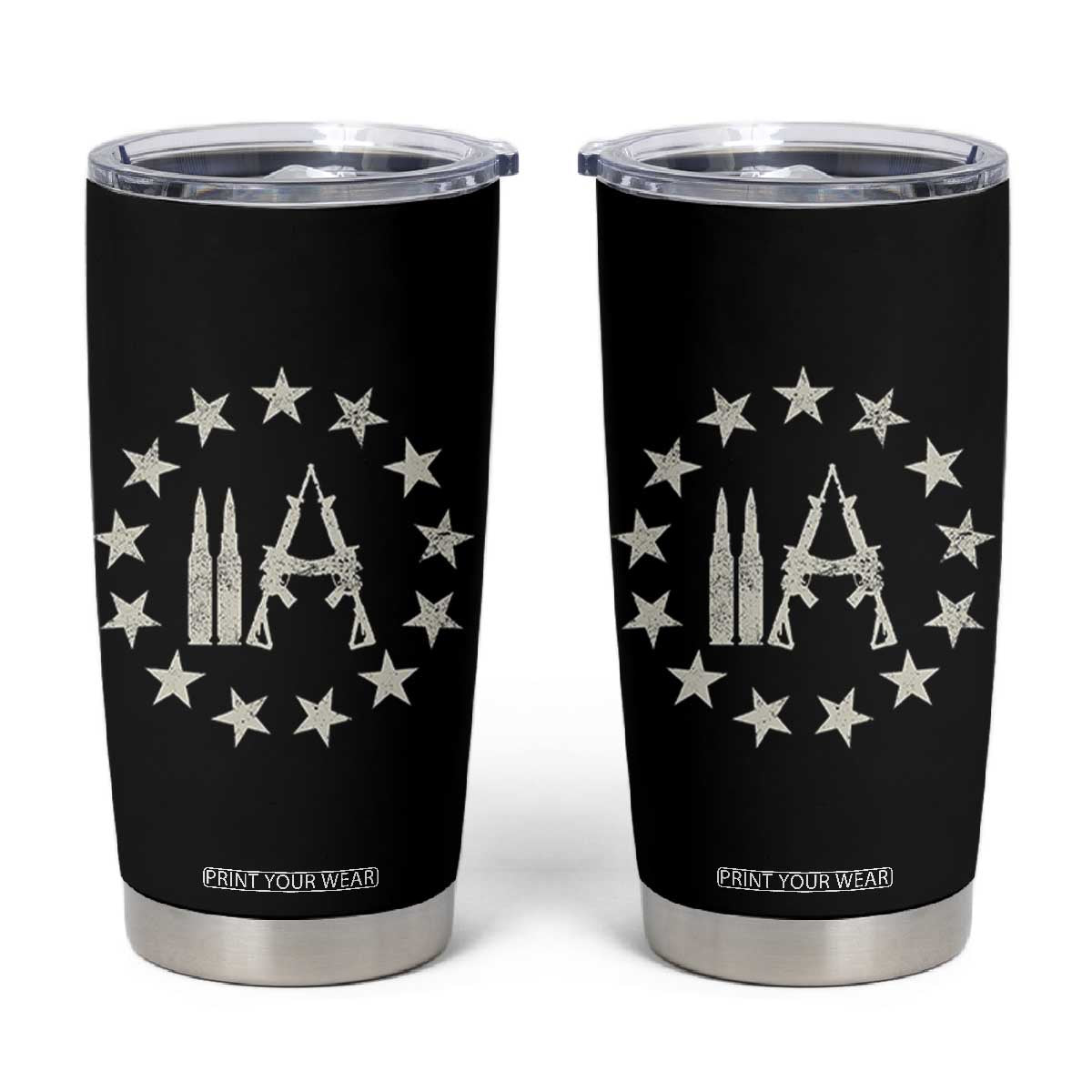 2nd Amendment AR15 Bullet Stars Patriotic Gun Rights Tumbler Cup TS11 Black Print Your Wear