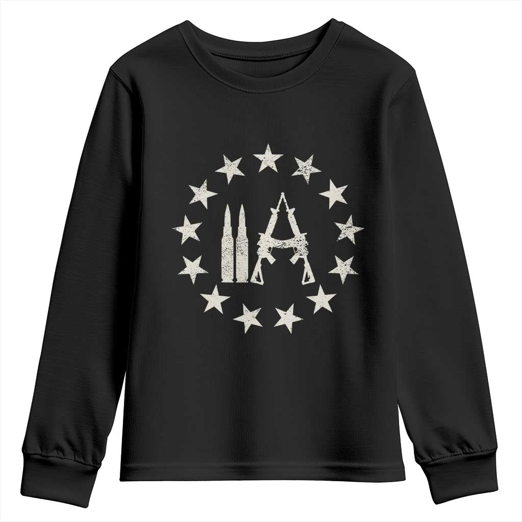 2nd Amendment AR15 Bullet Stars Patriotic Gun Rights Youth Sweatshirt TS11 Black Print Your Wear