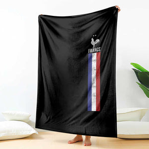 France Football Coq Soccer Throwback Jersey Style Throw Blanket Vintage French Flag