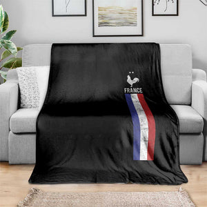 France Football Coq Soccer Throwback Jersey Style Throw Blanket Vintage French Flag