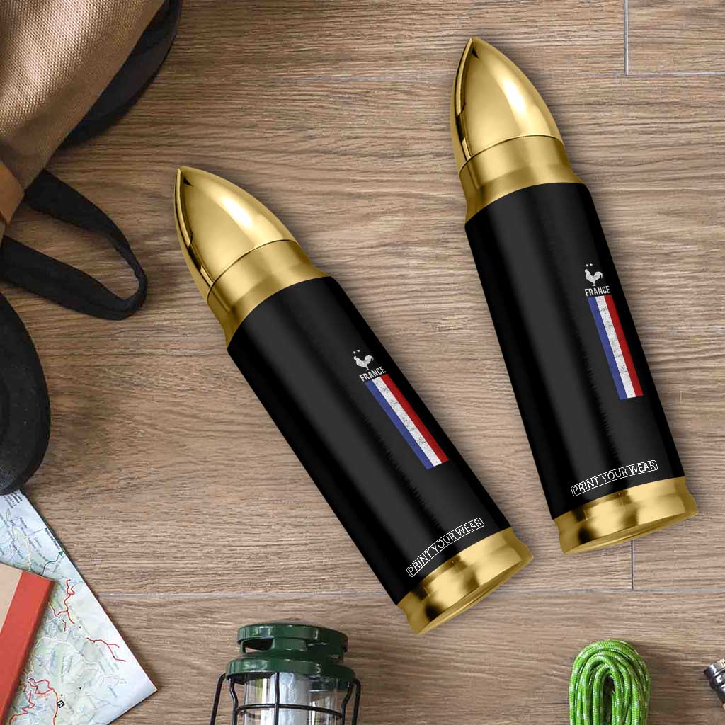 France Football Coq Soccer Throwback Jersey Style Bullet Tumbler Vintage French Flag