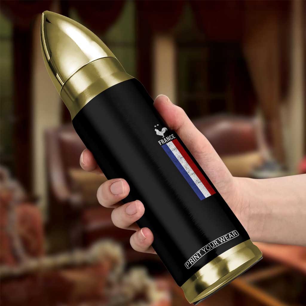 France Football Coq Soccer Throwback Jersey Style Bullet Tumbler Vintage French Flag