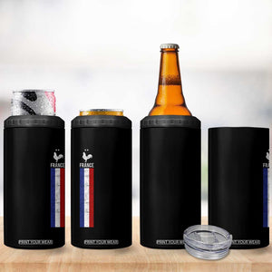 France Football Coq Soccer Throwback Jersey Style 4 in 1 Can Cooler Tumbler Vintage French Flag