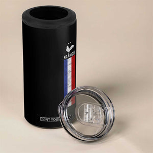 France Football Coq Soccer Throwback Jersey Style 4 in 1 Can Cooler Tumbler Vintage French Flag