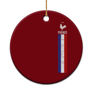 France Football Coq Soccer Throwback Jersey Style Ceramic Ornament Vintage French Flag