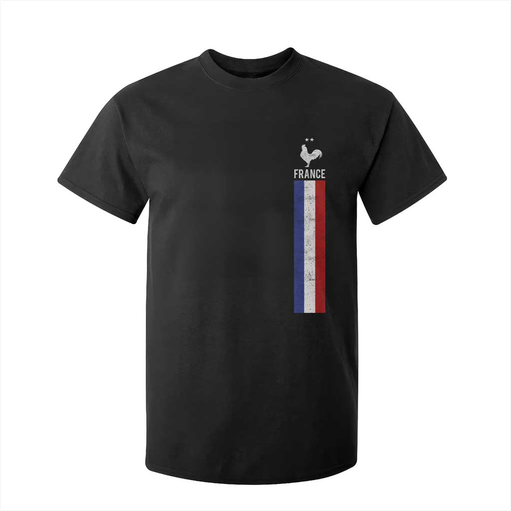 France Football Coq Soccer Throwback Jersey Style T Shirt For Kid Vintage French Flag